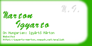 marton igyarto business card