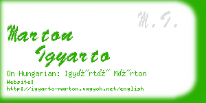 marton igyarto business card